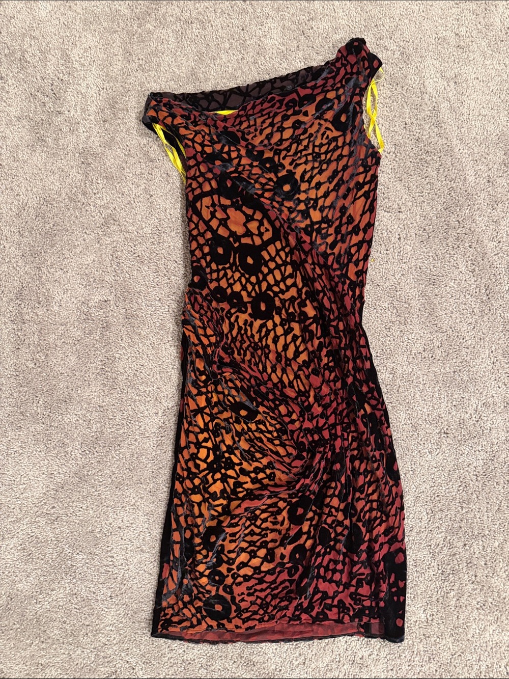 Diane von Furstenberg Elliso Burned Velvet Sleeveless Dress Sz-2~ONE OF A KIND~
